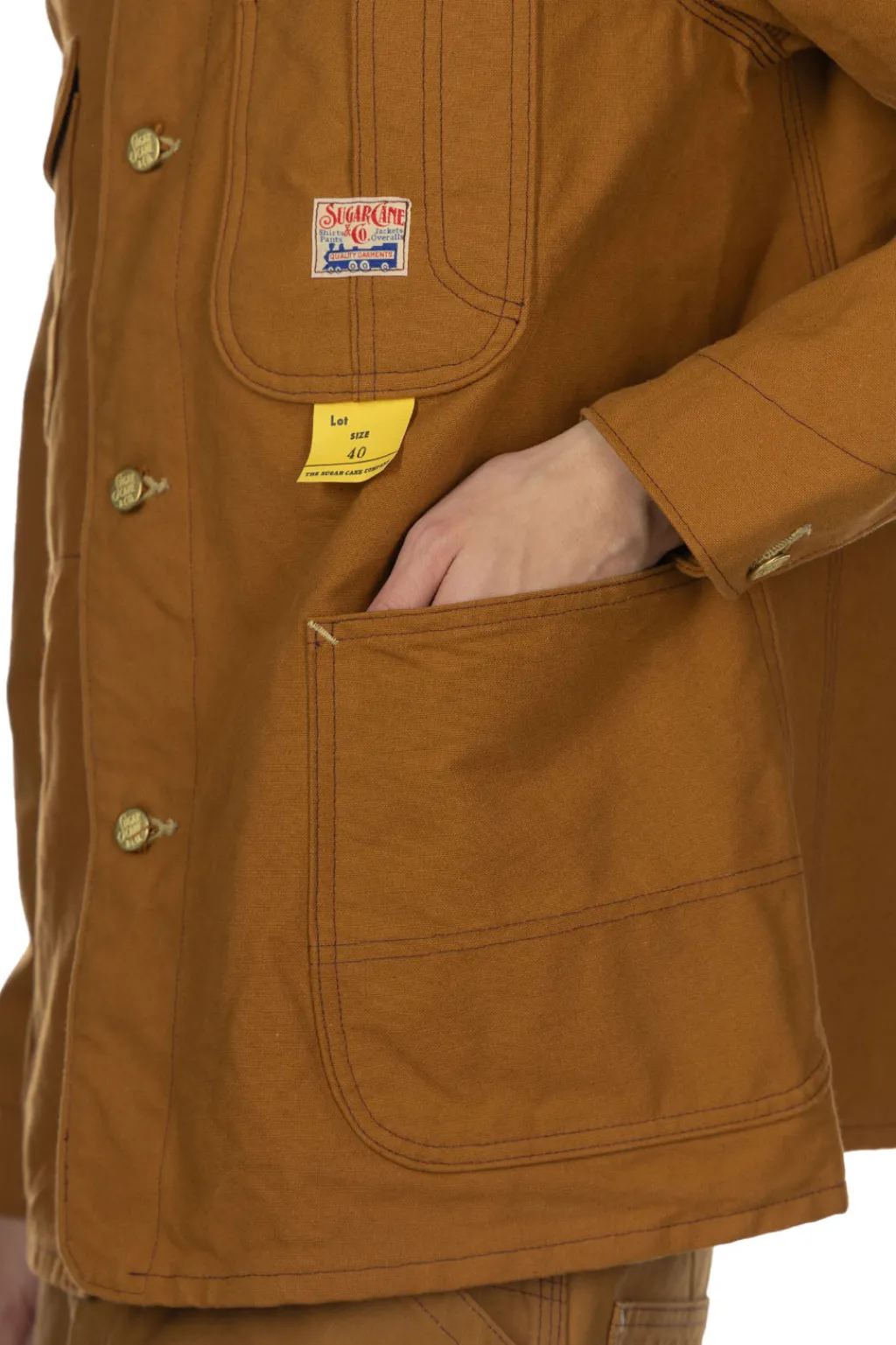 Hot Sugar Cane 13oz. Brown Duck Work Coat - Brown