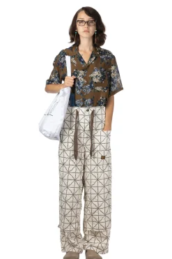 Hot Kapital 8oz Color Denim FOLD DOJO W-Knee EASY Baggy Pants - Natural