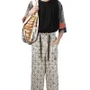 Clearance Kapital 8oz Color Denim FOLD DOJO W-Knee EASY Baggy Pants - Natural