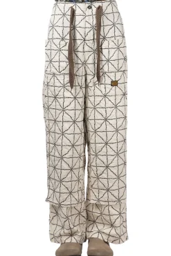 Hot Kapital 8oz Color Denim FOLD DOJO W-Knee EASY Baggy Pants - Natural