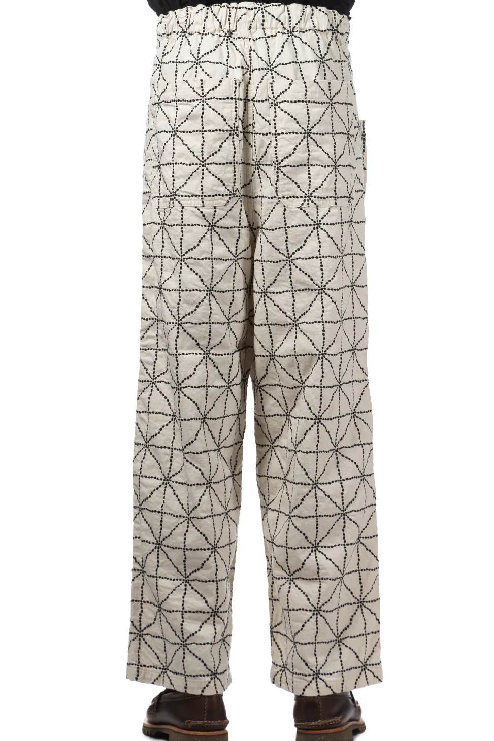 Clearance Kapital 8oz Color Denim FOLD DOJO W-Knee EASY Baggy Pants - Natural