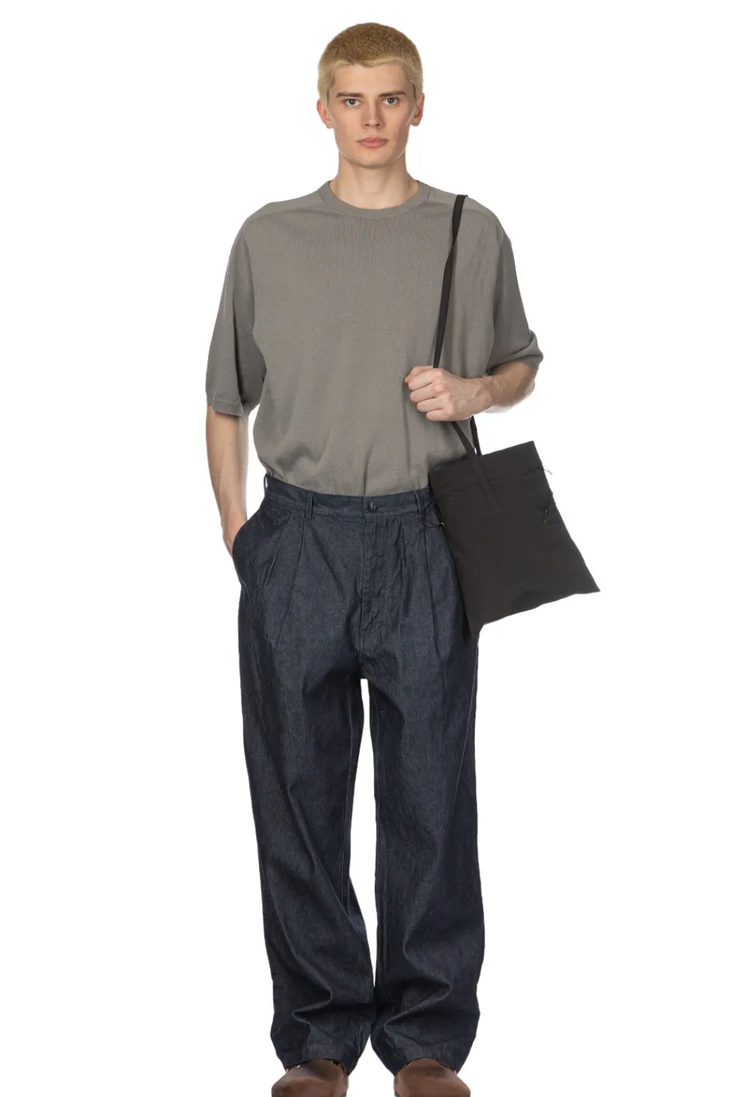 Clearance Still by Hand 10oz Denim 2 Tuck Pants - Navy