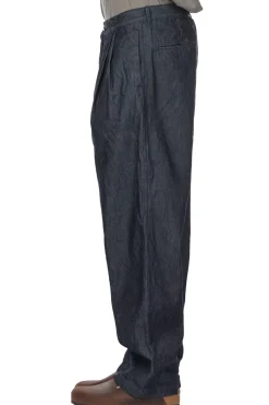 Clearance Still by Hand 10oz Denim 2 Tuck Pants - Navy