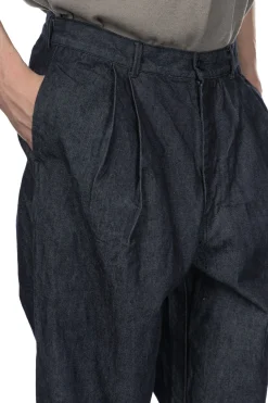 Clearance Still by Hand 10oz Denim 2 Tuck Pants - Navy