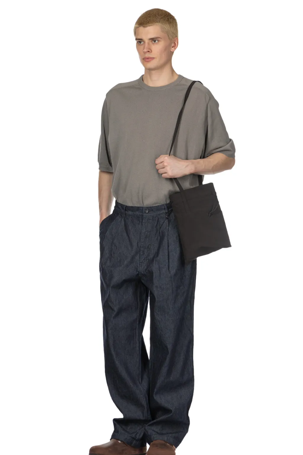Clearance Still by Hand 10oz Denim 2 Tuck Pants - Navy