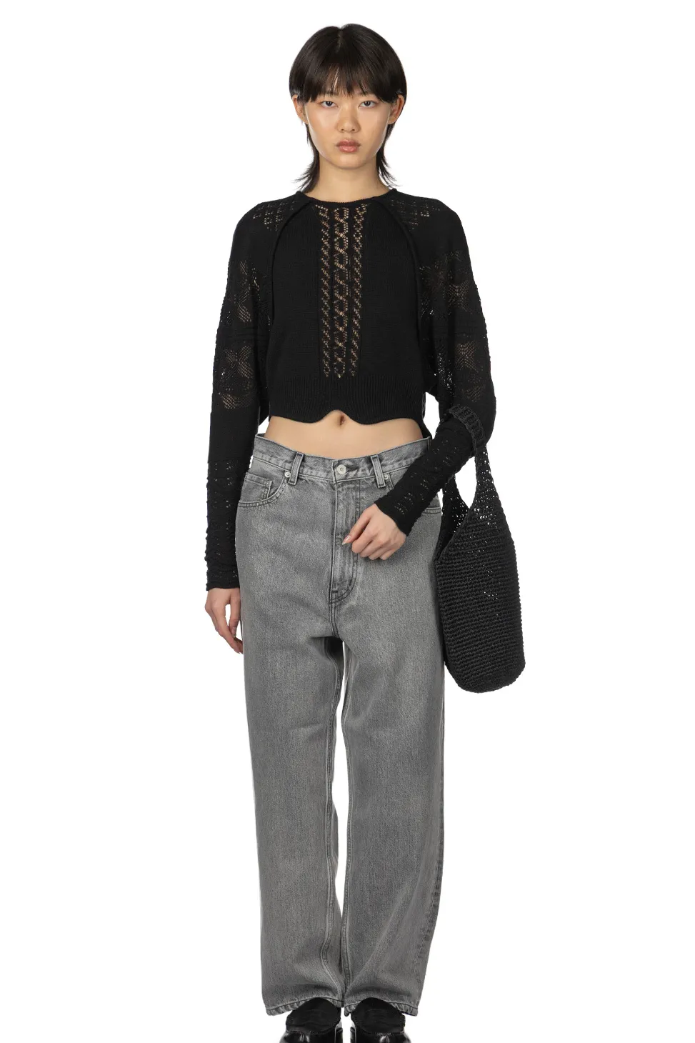 Fashion YLEVE 13.5oz Denim Baggy Fade - Ice Black
