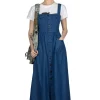 Clearance Kapital 8oz Denim BAKER Jumper Skirt - Indigo