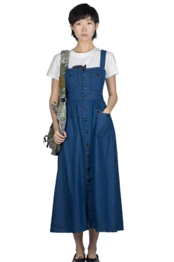 Clearance Kapital 8oz Denim BAKER Jumper Skirt - Indigo