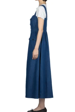 Clearance Kapital 8oz Denim BAKER Jumper Skirt - Indigo