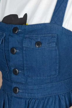 Clearance Kapital 8oz Denim BAKER Jumper Skirt - Indigo