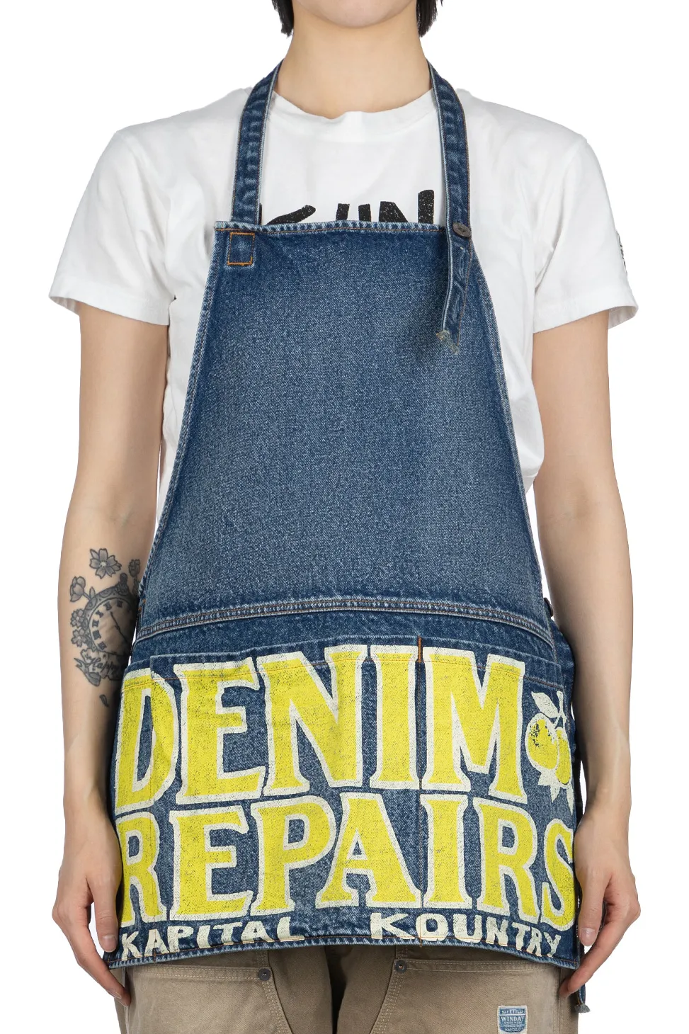 Online Kapital 13oz Denim Damaged AD Apron (DENIM REPAIRS) - 2 Colors