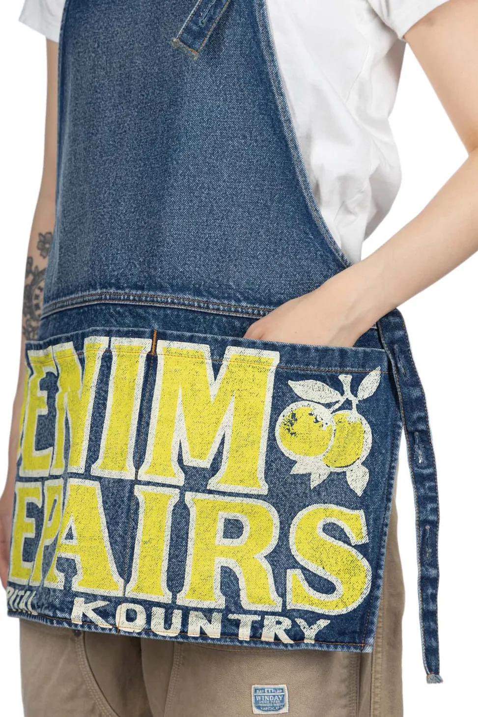 Online Kapital 13oz Denim Damaged AD Apron (DENIM REPAIRS) - 2 Colors