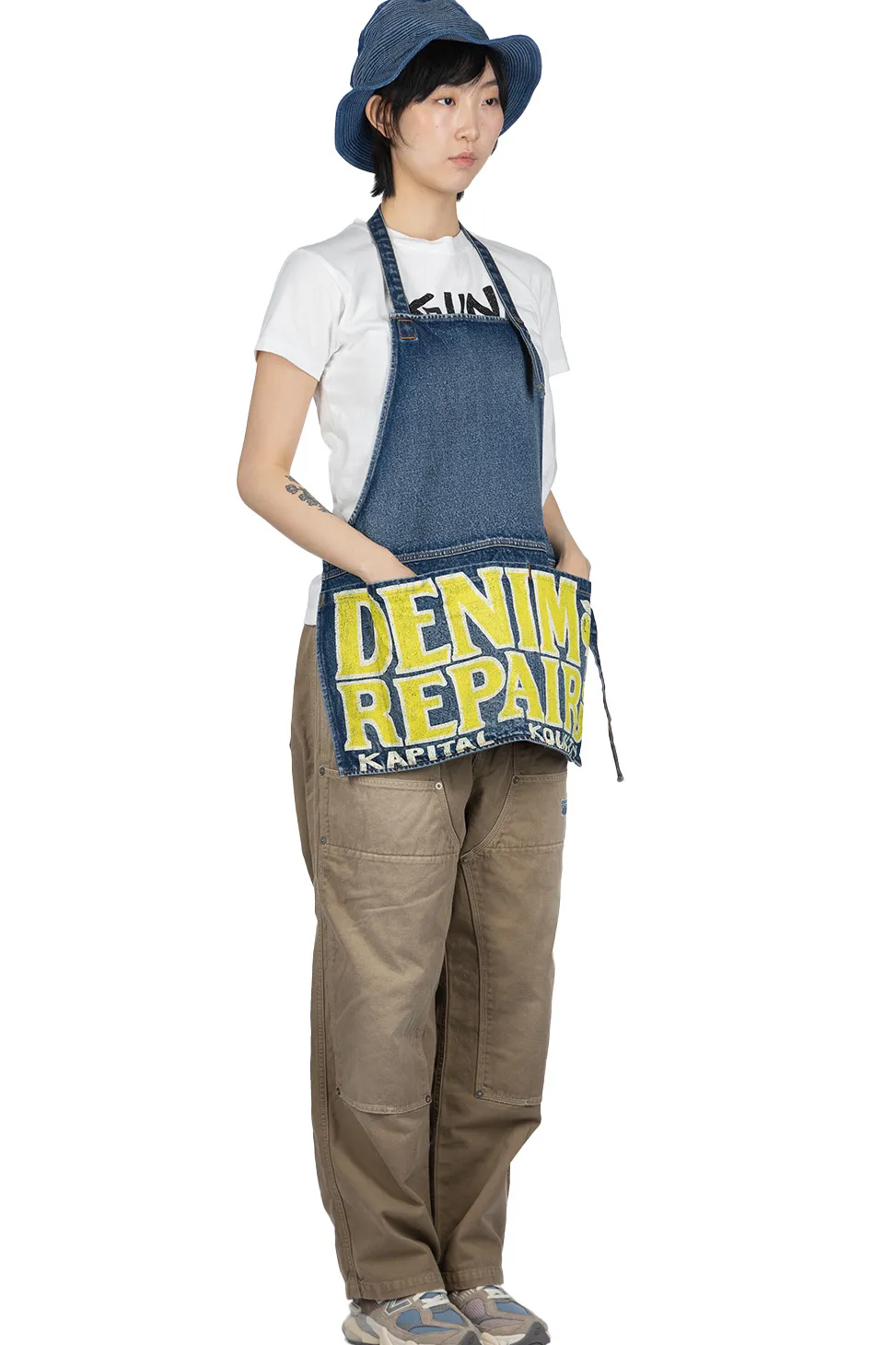 Online Kapital 13oz Denim Damaged AD Apron (DENIM REPAIRS) - 2 Colors