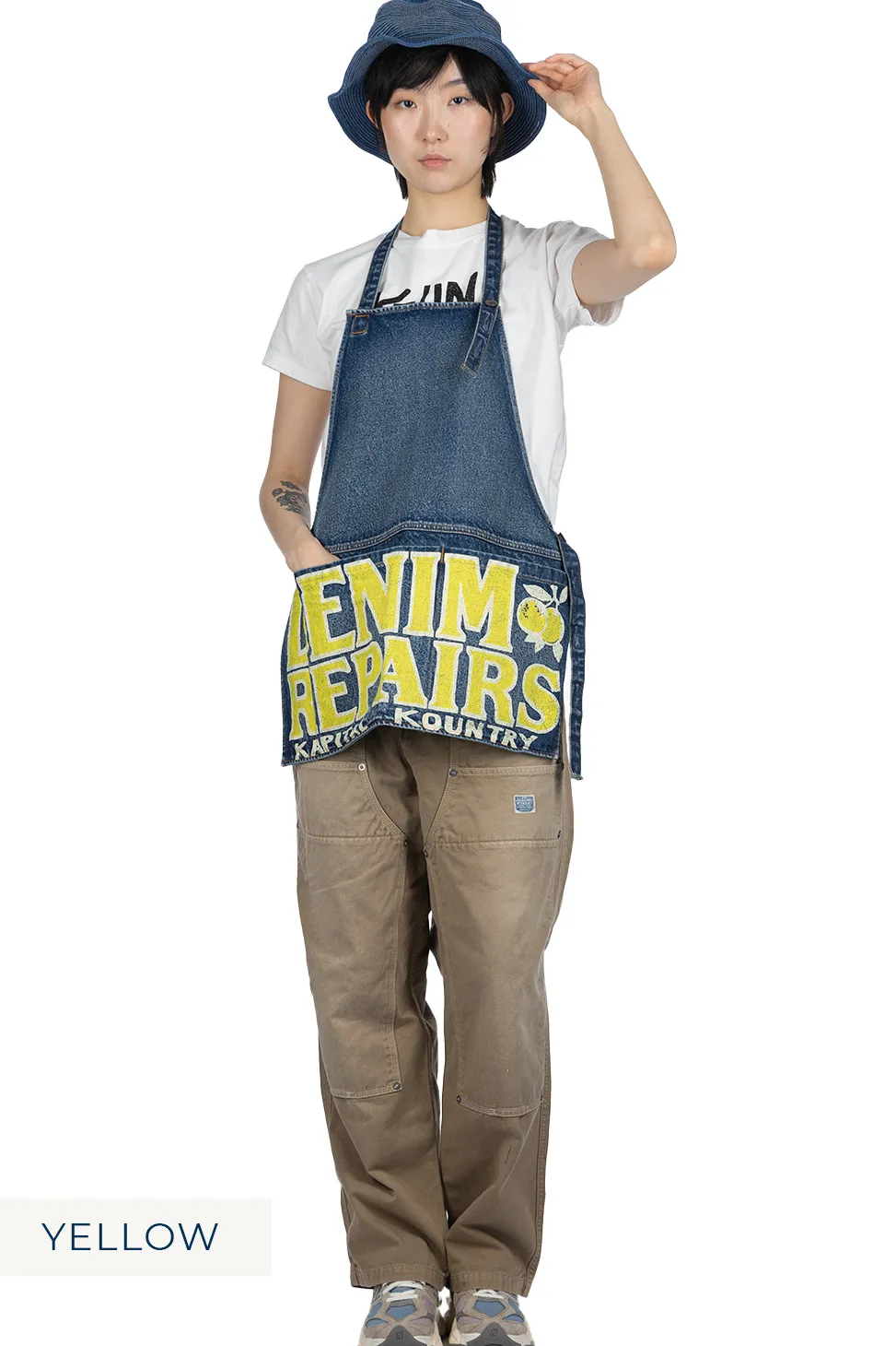 Online Kapital 13oz Denim Damaged AD Apron (DENIM REPAIRS) - 2 Colors