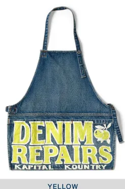 Discount Kapital 13oz Denim Damaged AD Apron (DENIM REPAIRS) - 2 Colors