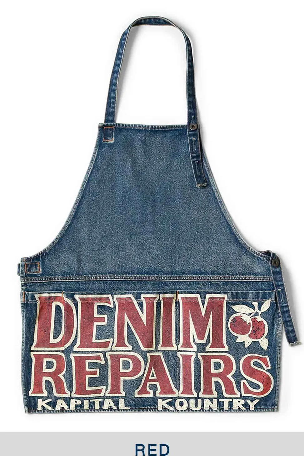 Online Kapital 13oz Denim Damaged AD Apron (DENIM REPAIRS) - 2 Colors