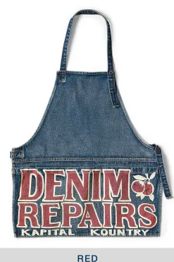 Discount Kapital 13oz Denim Damaged AD Apron (DENIM REPAIRS) - 2 Colors