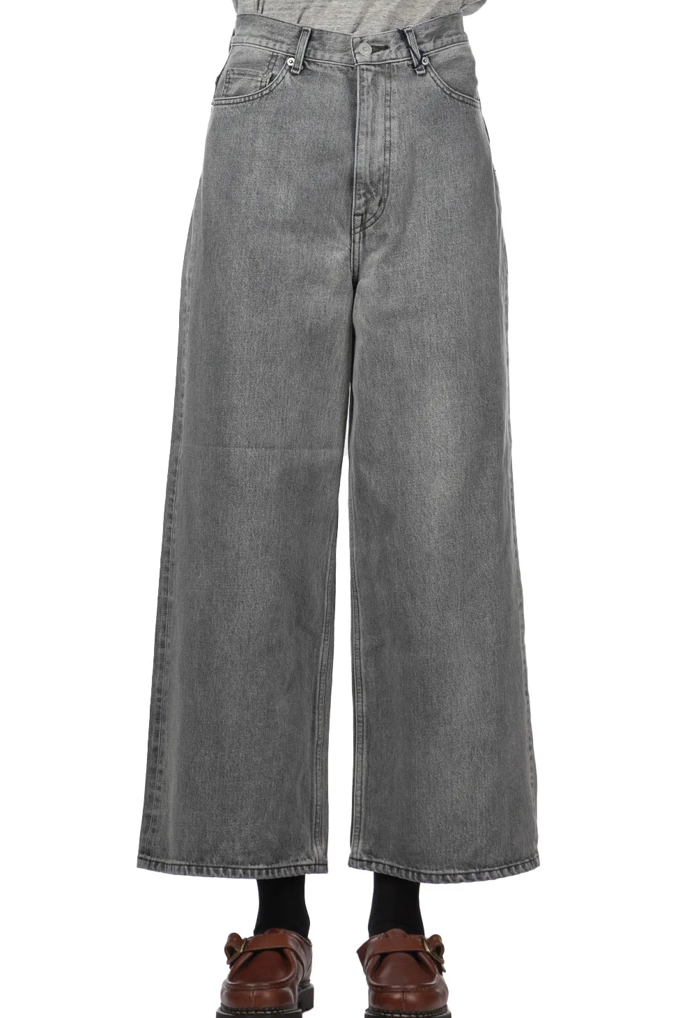New YLEVE 13.5oz Denim High Waist Wide Fade - Black