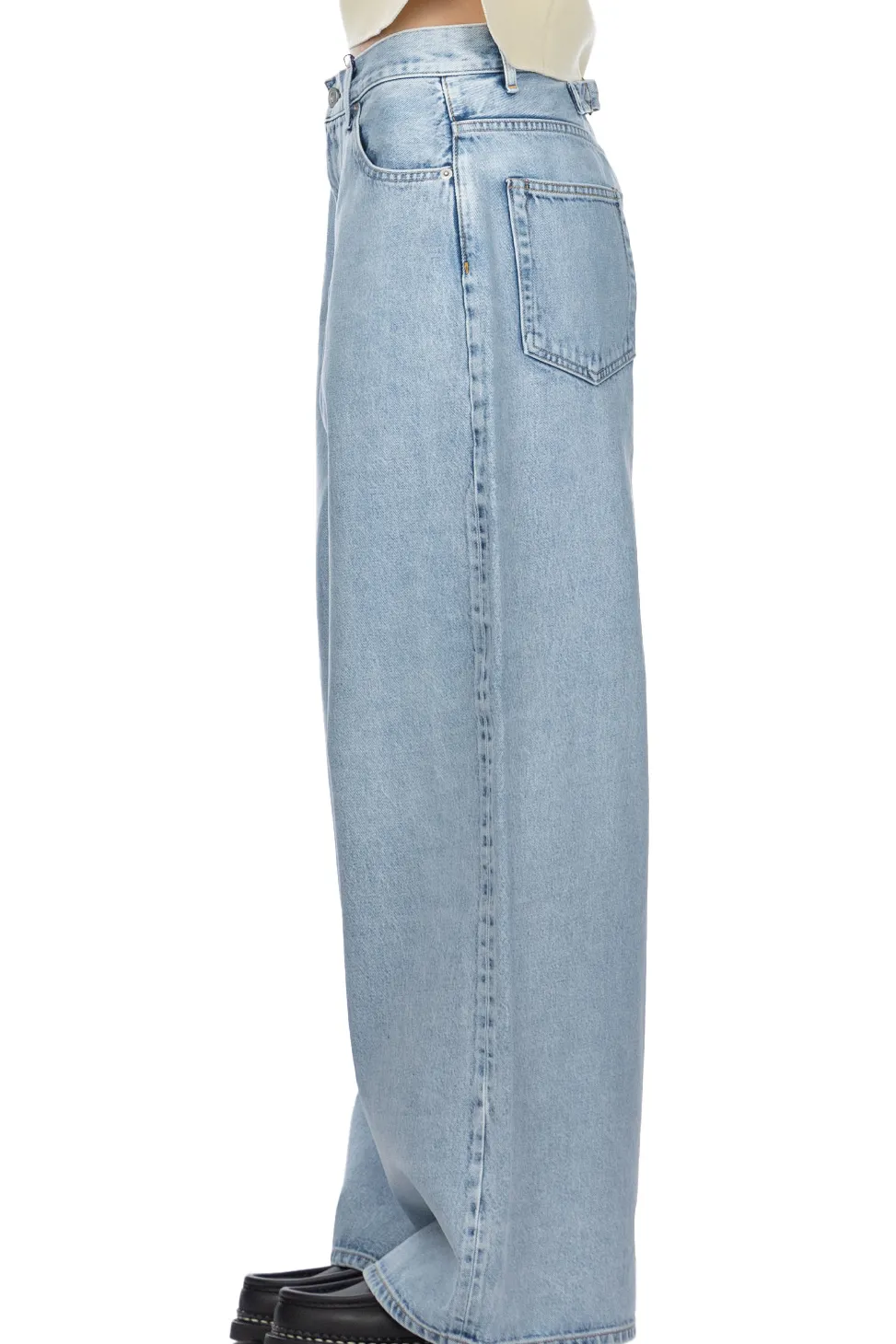 Fashion YLEVE 13.5oz Denim High Waist Wide Fade - Indigo