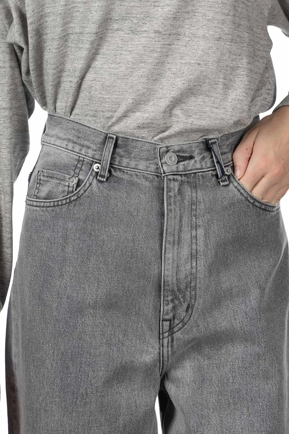 New YLEVE 13.5oz Denim High Waist Wide Fade - Black