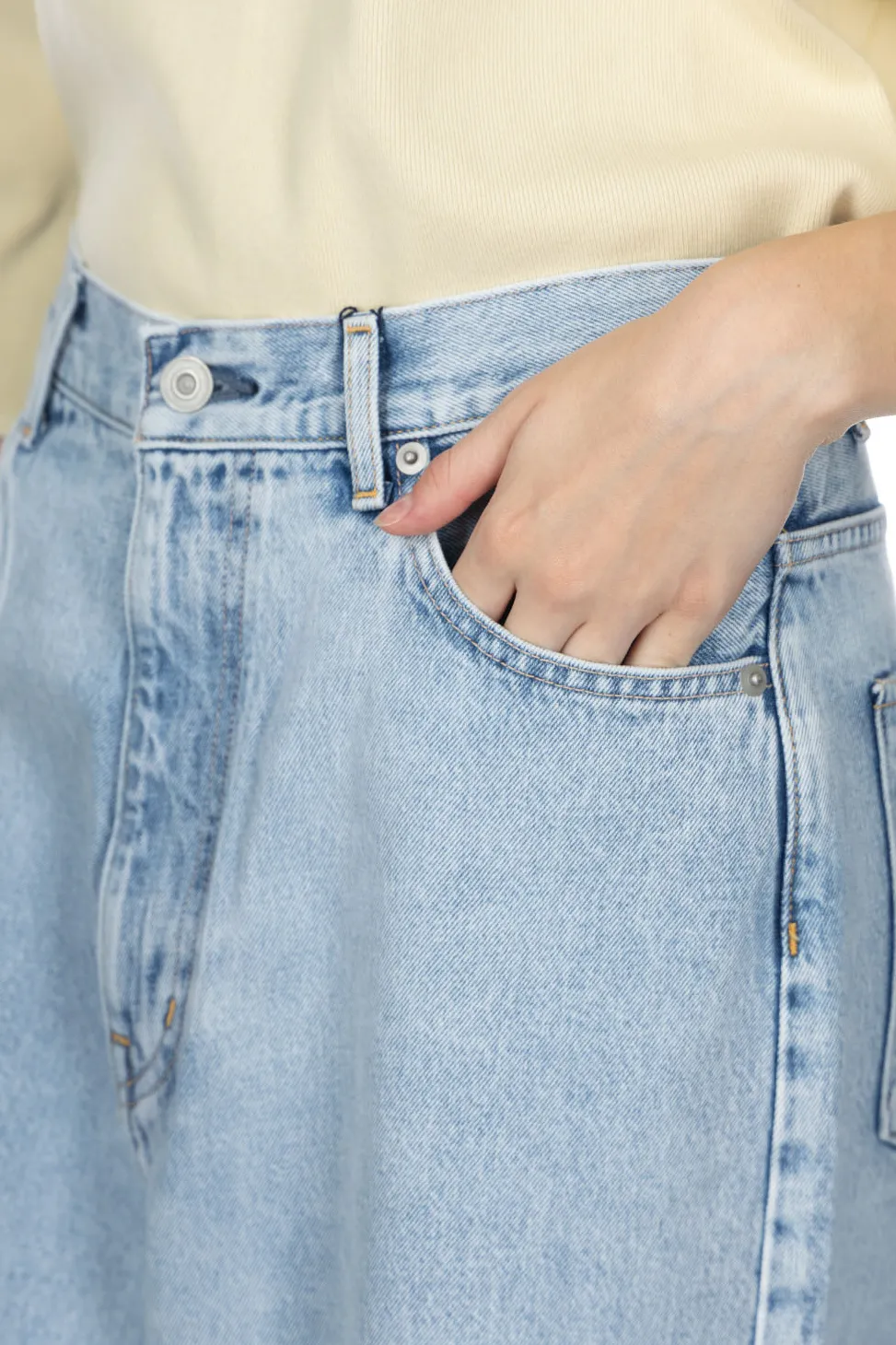 Fashion YLEVE 13.5oz Denim High Waist Wide Fade - Indigo