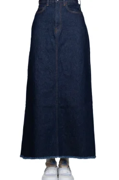 Sale Kapital 13oz Denim High Waisted Maxi Skirt