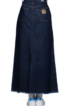 Sale Kapital 13oz Denim High Waisted Maxi Skirt