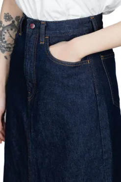 Sale Kapital 13oz Denim High Waisted Maxi Skirt