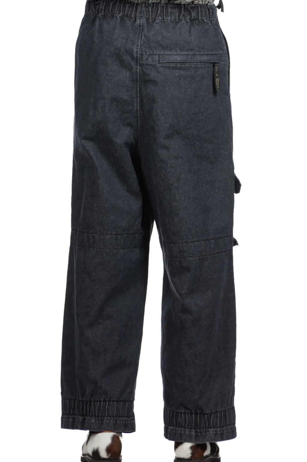 Outlet Kapital 14oz Denim SHOVEL Baggy Pants - Black x Natural