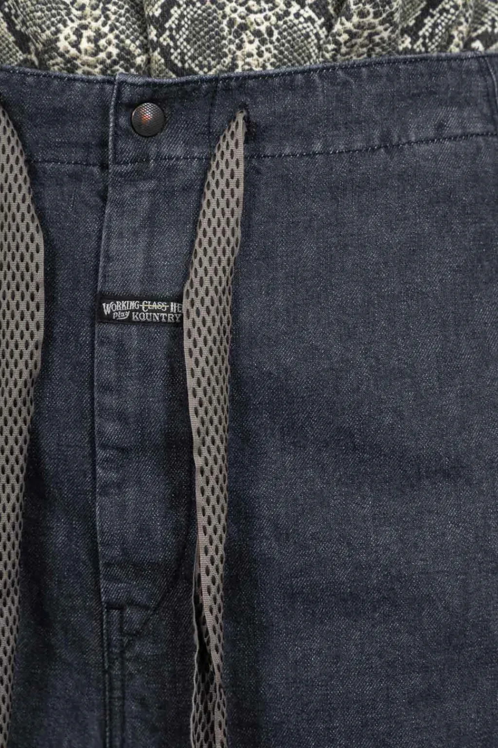 Outlet Kapital 14oz Denim SHOVEL Baggy Pants - Black x Natural