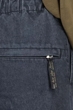 Discount Kapital 14oz Denim SHOVEL Baggy Pants - Black x Natural