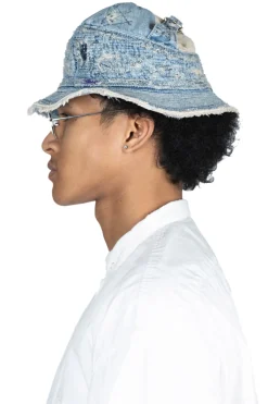 Discount Kapital 11.5oz Denim The Old Man And The Sea Hat (CRASH Remake) - Indigo
