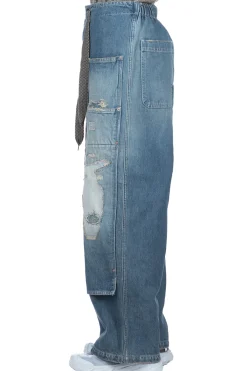 Sale Kapital 14oz Denim W-Knee EASY Baggy Pants - DIXIE LUMBER Remake