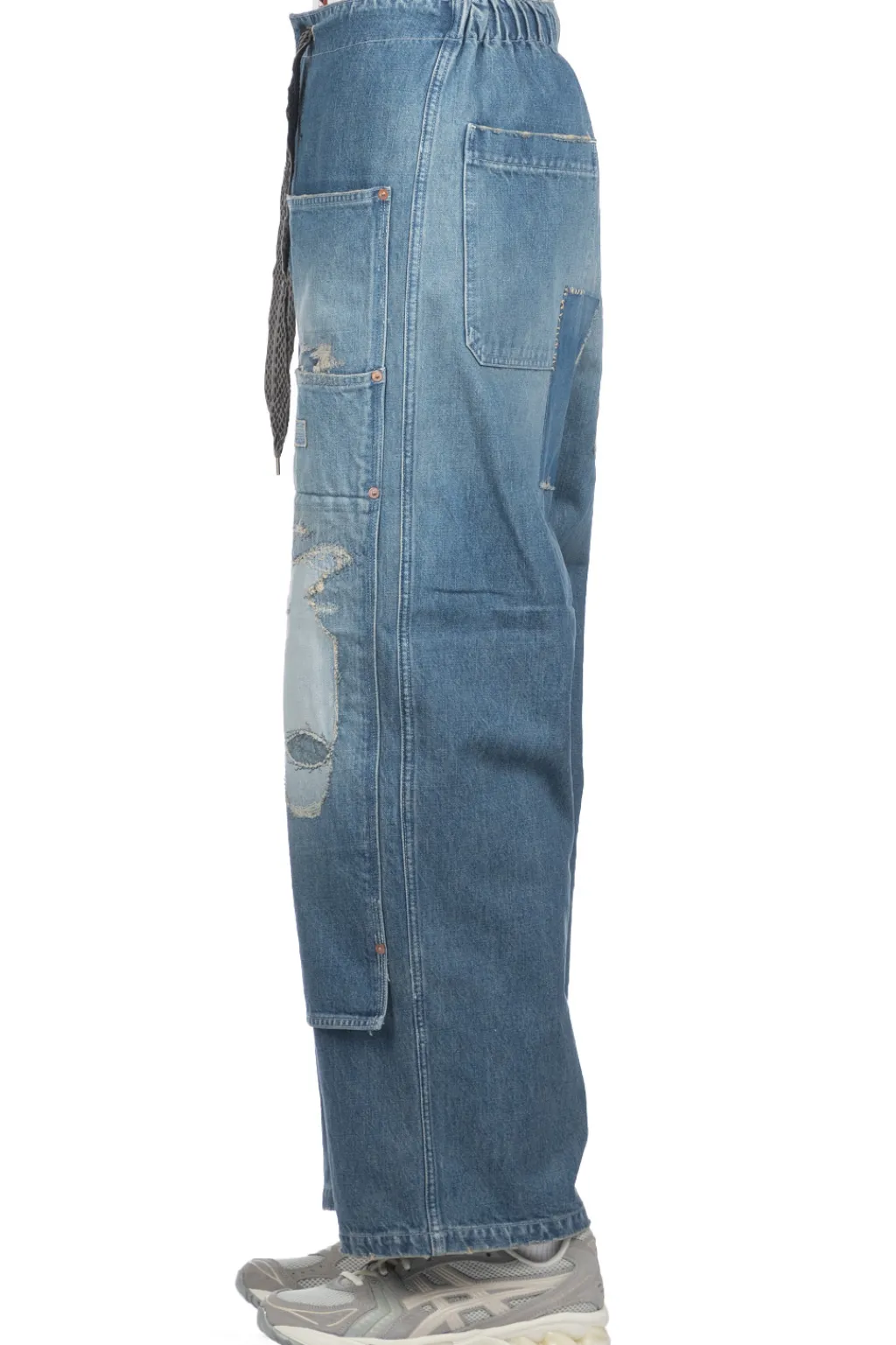 Sale Kapital 14oz Denim W-Knee EASY Baggy Pants - DIXIE LUMBER Remake