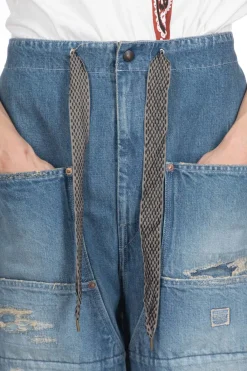 Sale Kapital 14oz Denim W-Knee EASY Baggy Pants - DIXIE LUMBER Remake