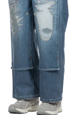 Sale Kapital 14oz Denim W-Knee EASY Baggy Pants - DIXIE LUMBER Remake