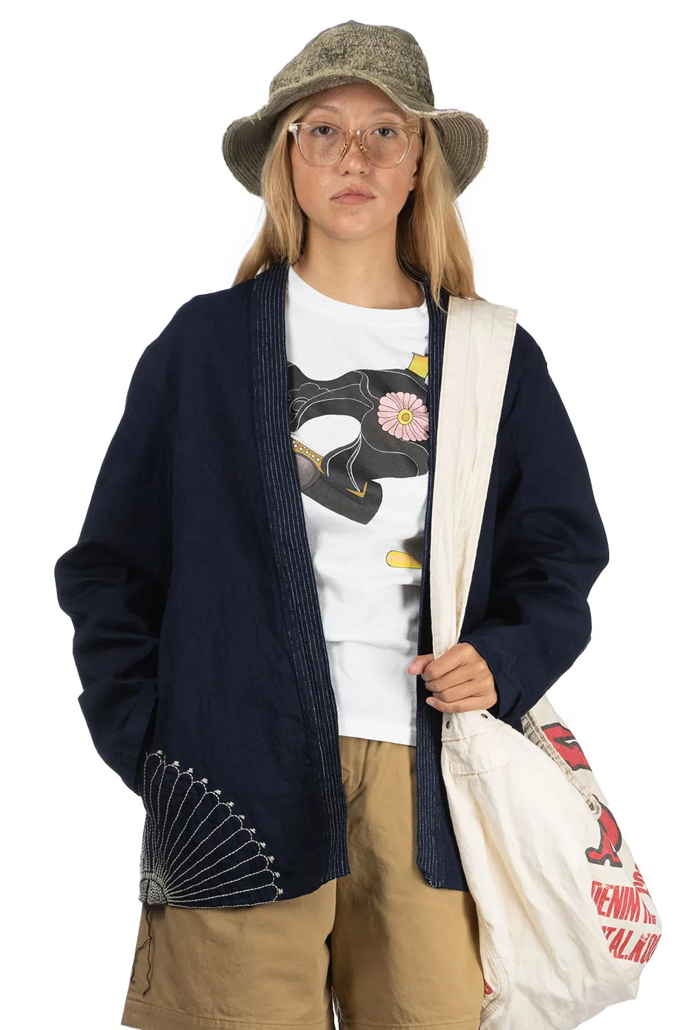 Online Kapital 8oz IDG×IDG Denim KAKASHI Shirt (FUROSHIKI) - Indigo