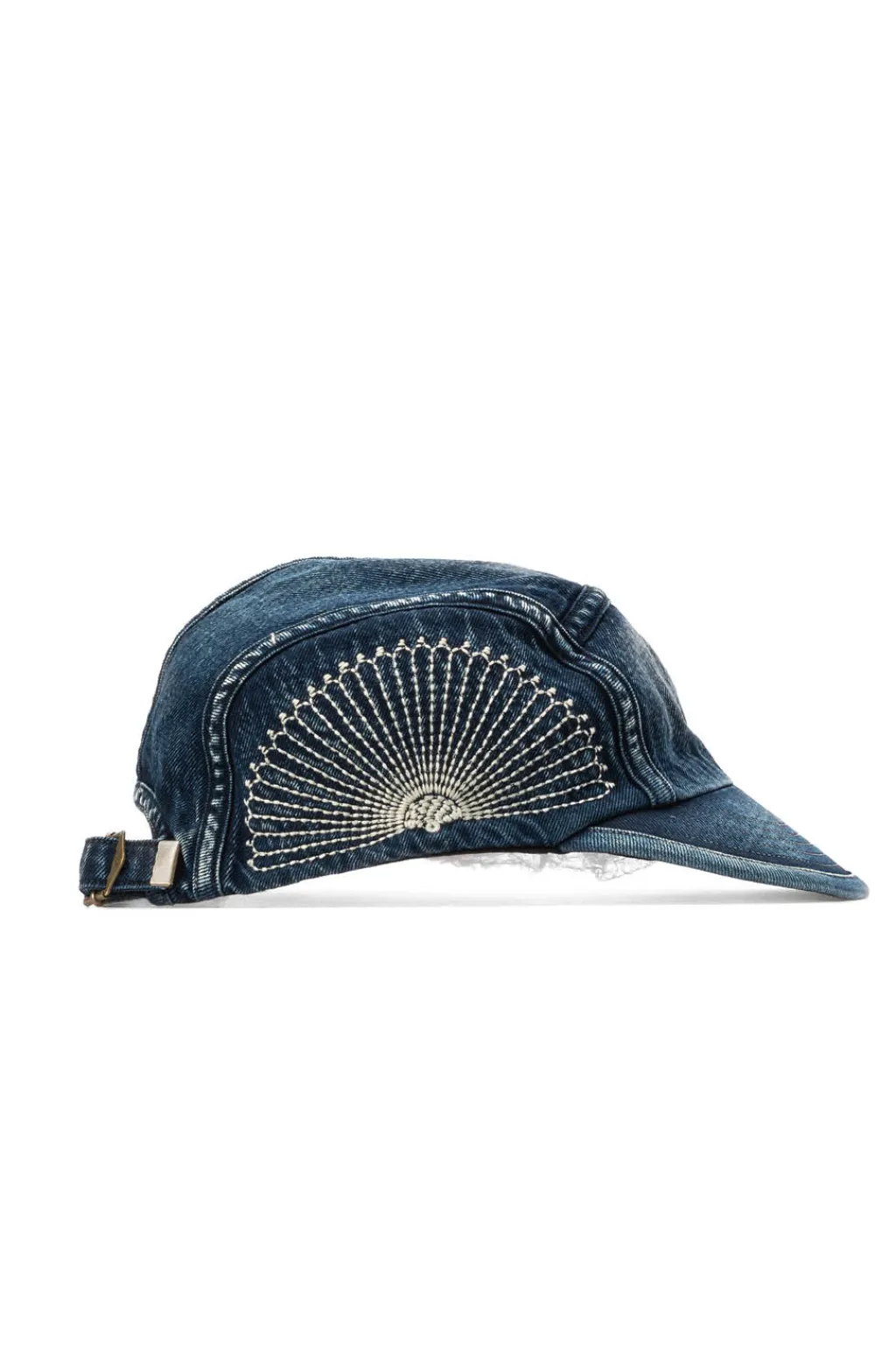 New Kapital 10oz IDGxIDG Denim Camp Cap (FUROSHIKI Embroidery) - Indigo