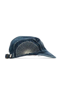 Outlet Kapital 10oz IDGxIDG Denim Camp Cap (FUROSHIKI Embroidery) - Indigo