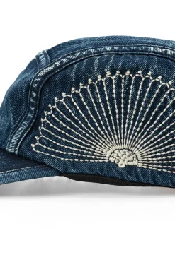 Outlet Kapital 10oz IDGxIDG Denim Camp Cap (FUROSHIKI Embroidery) - Indigo