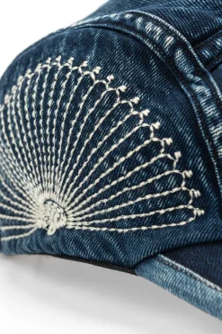 Outlet Kapital 10oz IDGxIDG Denim Camp Cap (FUROSHIKI Embroidery) - Indigo