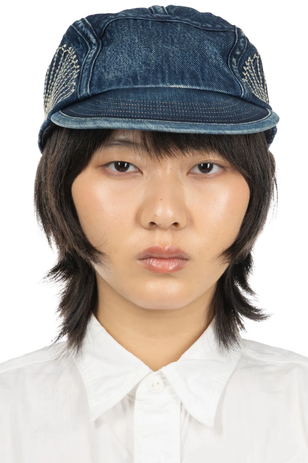 New Kapital 10oz IDGxIDG Denim Camp Cap (FUROSHIKI Embroidery) - Indigo
