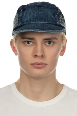 Outlet Kapital 10oz IDGxIDG Denim Camp Cap (FUROSHIKI Embroidery) - Indigo