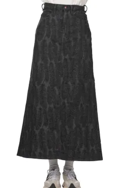 Online Kapital 12oz MAGPIE Denim High Waisted Maxi Skirt - Black x Black