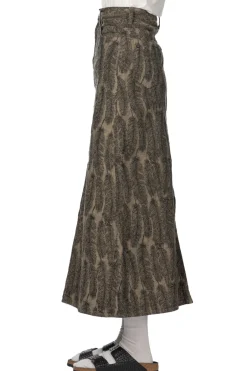 Best Kapital 12oz MAGPIE Denim High Waisted Maxi Skirt - Black x Beige