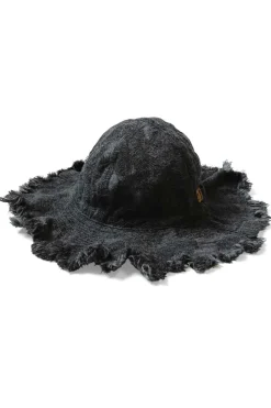 Best Kapital 12oz Magpie Denim RADIO Tulip Hat - Black x Black