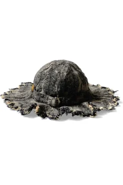 Hot Kapital 12oz Magpie Denim RADIO Tulip Hat - Black x Beige