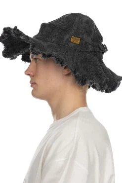 Online Kapital 12oz Magpie Denim RADIO Tulip Hat - Black x Black
