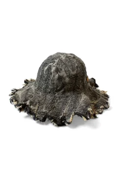 Hot Kapital 12oz Magpie Denim RADIO Tulip Hat - Black x Beige