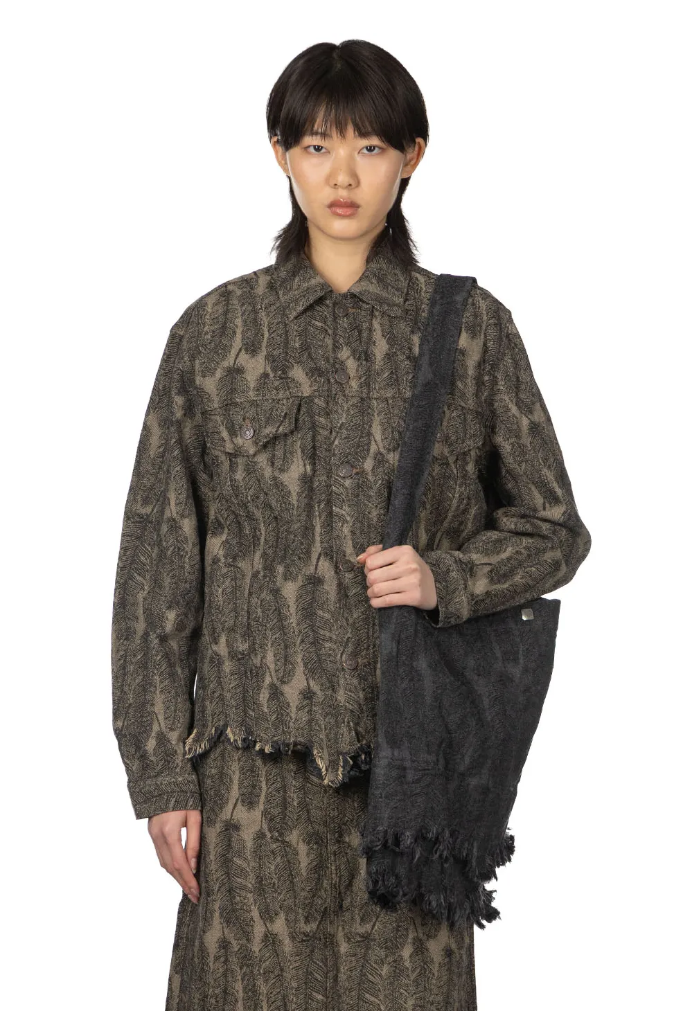 Fashion Kapital 12oz MAGPIE Denim 3rd JKT - Black x Beige